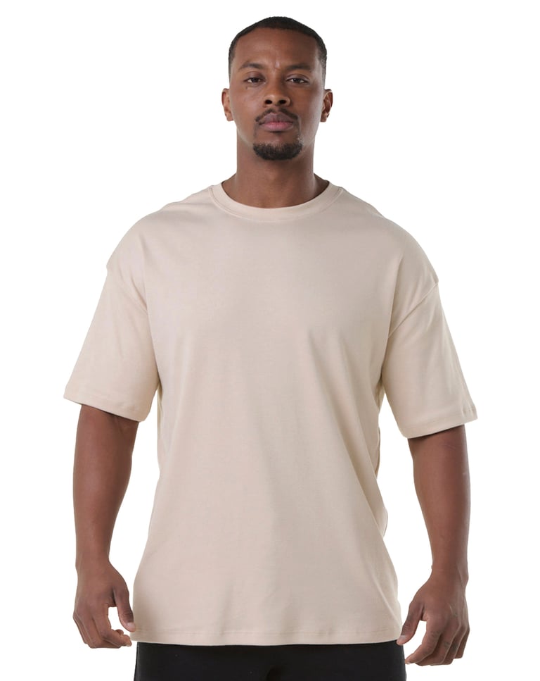 Kit 5 Camisetas Oversized Masculinas - Preto + Branco + Areia + Verde Militar + Marrom