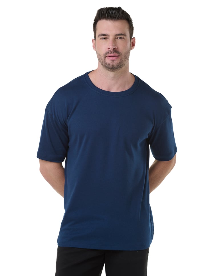 Kit 3 Camisetas Oversized Masculinas - Azul Marinho + Marrom + Areia
