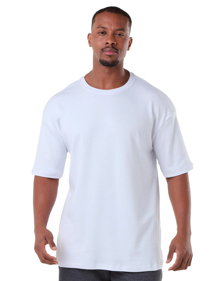 Kit 3 Camisetas Oversized Masculinas - Branco + Preto + Areia