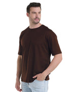 Kit 3 Camisetas Oversized Masculinas - Azul Marinho + Preto + Marrom