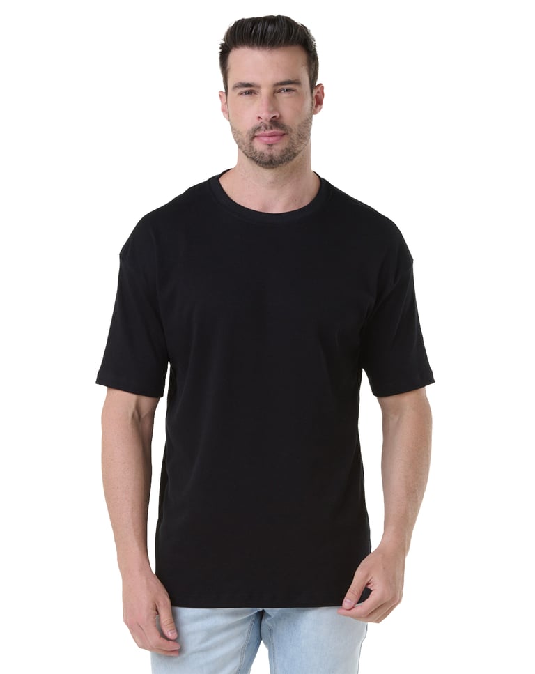Kit 5 Camisetas Oversized Masculinas - Areia + Preto + Branco + Azul Marinho + Marrom