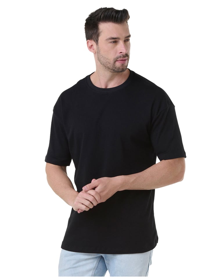 Kit 5 Camisetas Oversized Masculinas - Preto + Branco + Azul Marinho + Marrom + Carmim