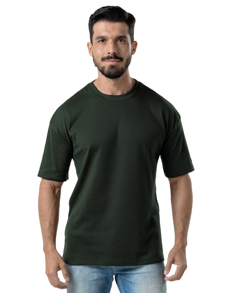 Kit 3 Camisetas Oversized Masculinas - Preto + Areia + Verde Militar