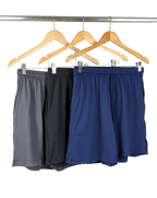 Kit 3 Bermudas Dry Fit - Azul Marinho + Cinza Chumbo + Preto