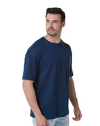 Kit 3 Camisetas Oversized Masculinas - Branco + Preto + Azul Marinho