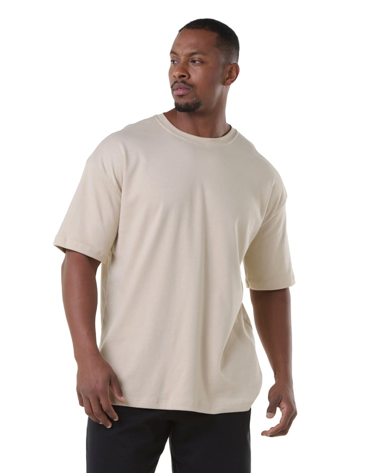 Kit 5 Camisetas Oversized Masculinas - Preto + Branco + Areia + Marrom + Carmim