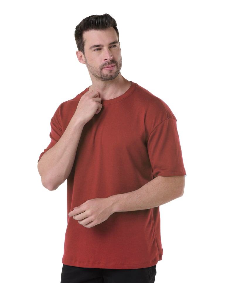 Kit 5 Camisetas Oversized Masculinas - Preto + Branco + Areia + Marrom + Carmim