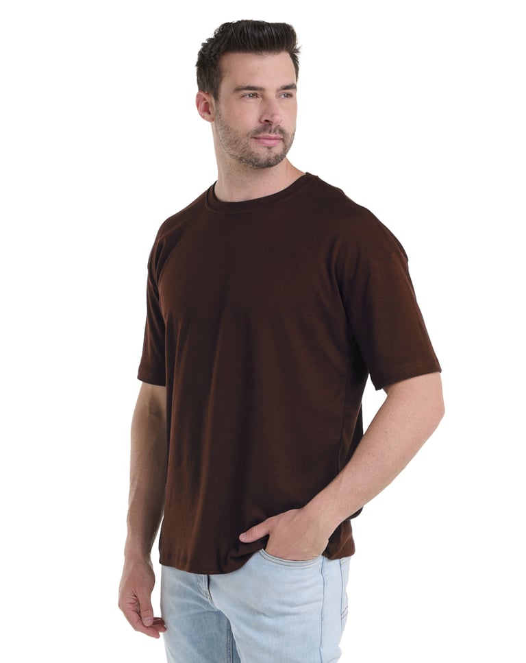 Kit 5 Camisetas Oversized Masculinas - Preto + Branco + Areia + Marrom + Carmim