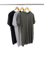 Kit 3 Camisetas Tech Modal Masculinas - Preto + Gelo + Cinza Terra
