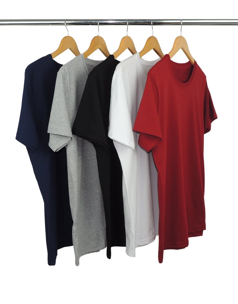 Kit 5 Camisetas Masculinas de Algodão Premium - Branco + Preto + Azul Marinho + Cinza Mescla + Bordô