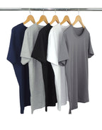 Kit 5 Camisetas Masculinas de Algodão Premium - Branco + Preto + Azul Marinho + Cinza Mescla + Cinza Chumbo