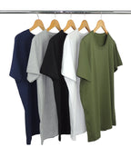 Kit 5 Camisetas Masculinas de Algodão Premium - Branco + Preto + Azul Marinho + Cinza Mescla + Verde Militar